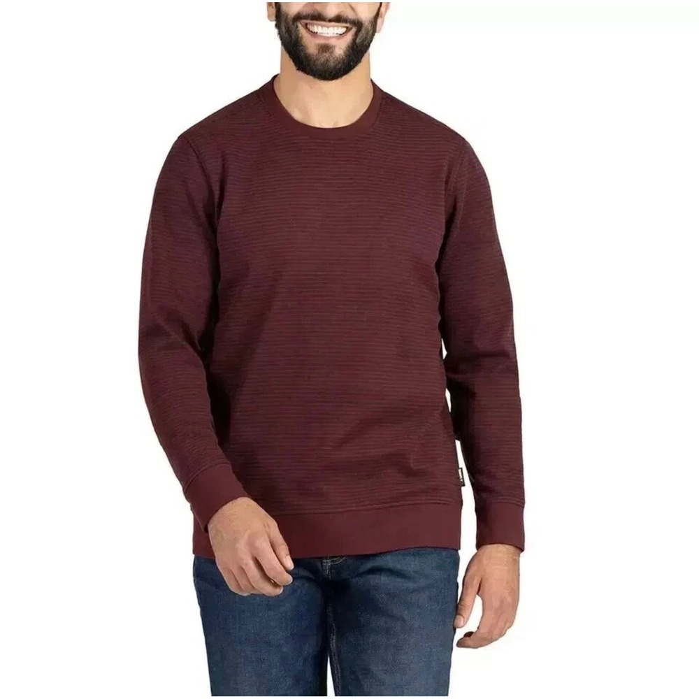 NWT Gerry Mens Textured Crew Sweatshirt Burgundy Red Gorpcore Layering Basic •M•